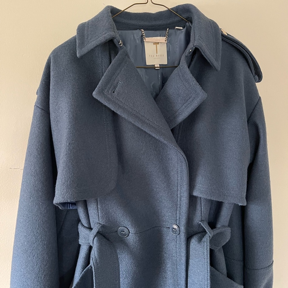 Ted Baker Blue Trench Coat - Picture 3 of 6